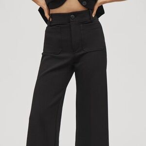 Anthropologie (Maeve) Colette wide leg cropped pant, black, sz 28